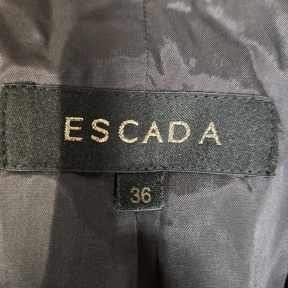 Escada Wool Blazer Size 6 (36) Charcoal Gray Longer Length Designer Quiet Luxury - Picture 5 of 10